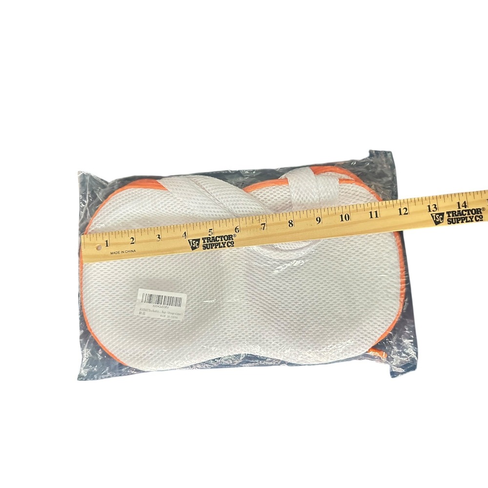 Mesh Laundry Bag Bra Wash‎ Protector Pouch Organizer White Orange Zipper